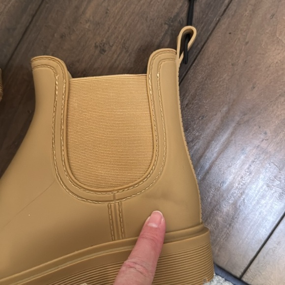 NWT Zara Camel Brown Ankle Rain Boots size 38 (runs large-fits US women 8) - Picture 10 of 12